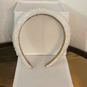 Crystal Beaded Headband, White